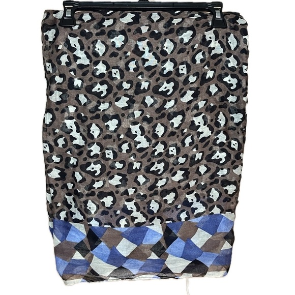 Manhattan Scarf Company Animal Print Infinity Scarf | Brown/Blue | One Size - Picture 2 of 3